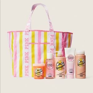 Tote with body care products